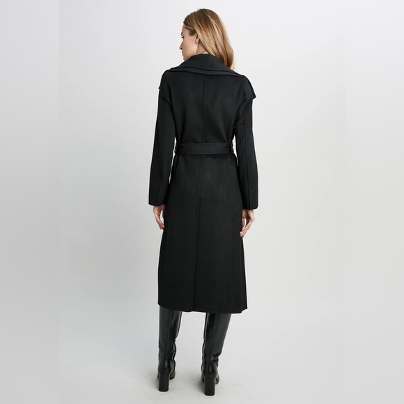 Tahari Elliot Black Wool Blend Wrap Coat Size L NWT - Picture 4 of 10